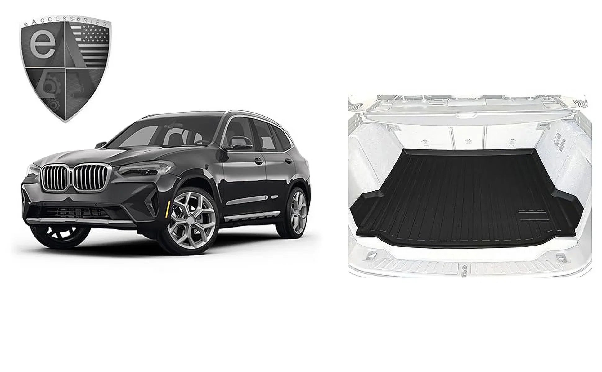 EACCESSORIES EA Cargo Liner – Trunk Mat for BMW X3 2018-2024 – Weather-Resistant Trunk Mats for Cars with Raised Lip – Non-Slip Car Trunk Mat Rubber – Easy to Install – Laser Pre-Cut Design