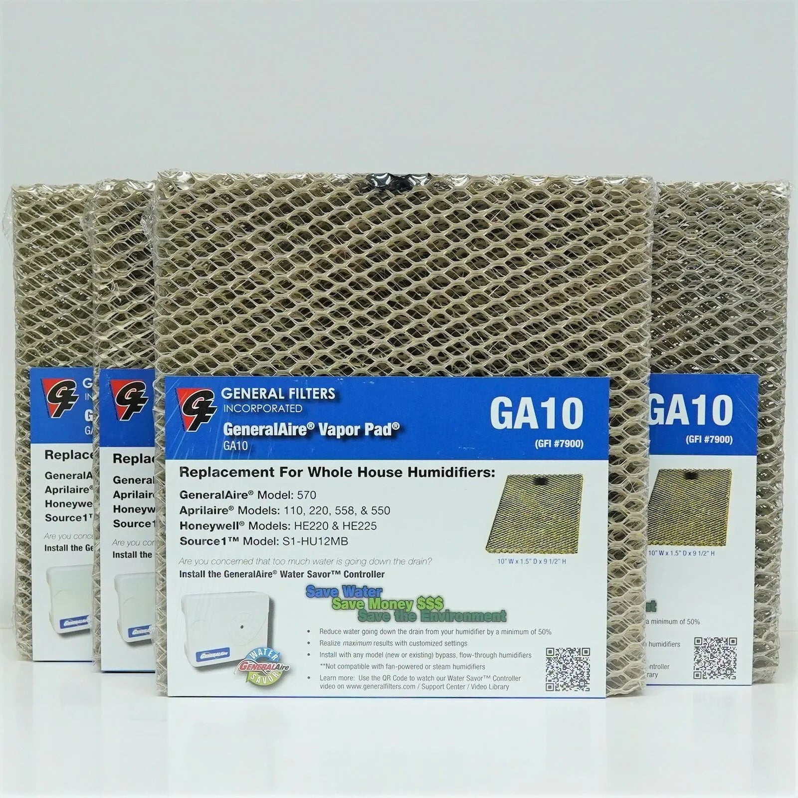 10-4 4PAK #10 for Aprilaire Humidifier 500 550 Liquid Panel Pad Filter