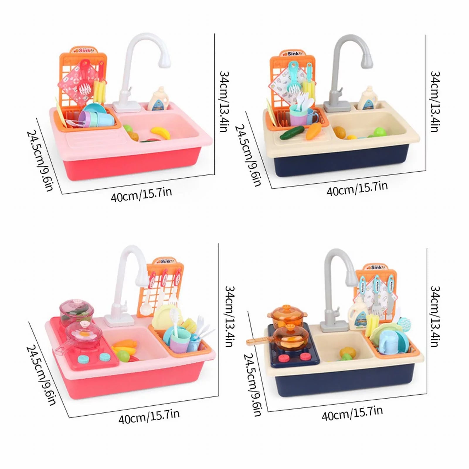 Kitchen Sink Toys Children Electric Dishwasher Playing Toy With Running Fluid Automatic Liquid Cycle System Play House Pretend Role Play Toys for Boys Girls Alphabet Board Game Board for Toddlers