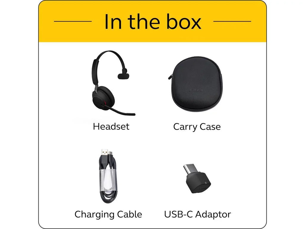 Jabra Evolve2 65 USB-C MS Mono -Black Wireless Headset / Music Headphones