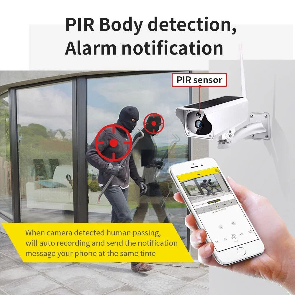 1080P Solar Powered Security Energy Camera, Wireless WiFi Outdoor IP Cameras, Rechargeable Battery Powered, Motion Detection, Liquid Video Surveillance Camera