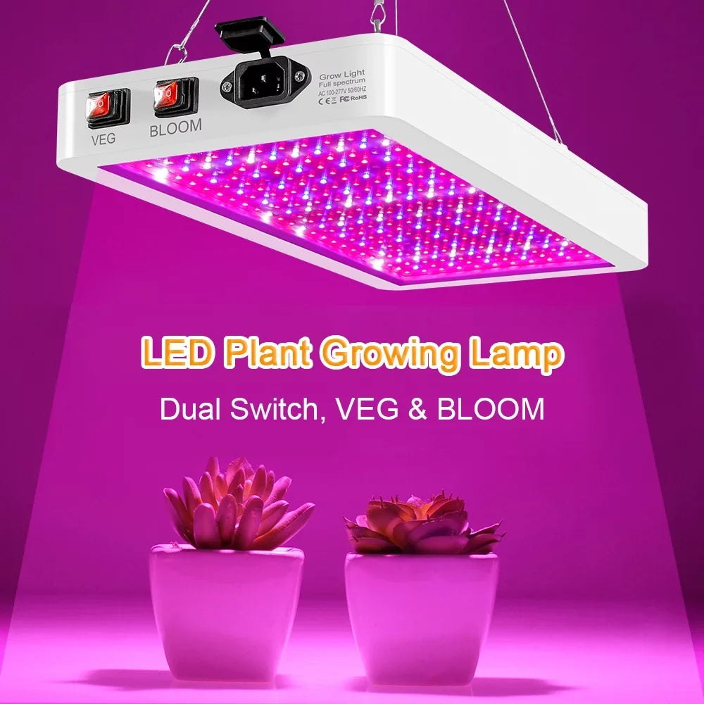 2000W LED Grow Light for Indoor Veg Plants Growing Lamp 312LEDs Full Spectrum IP65 Fluid for Seedlings Flowers Greenhouse