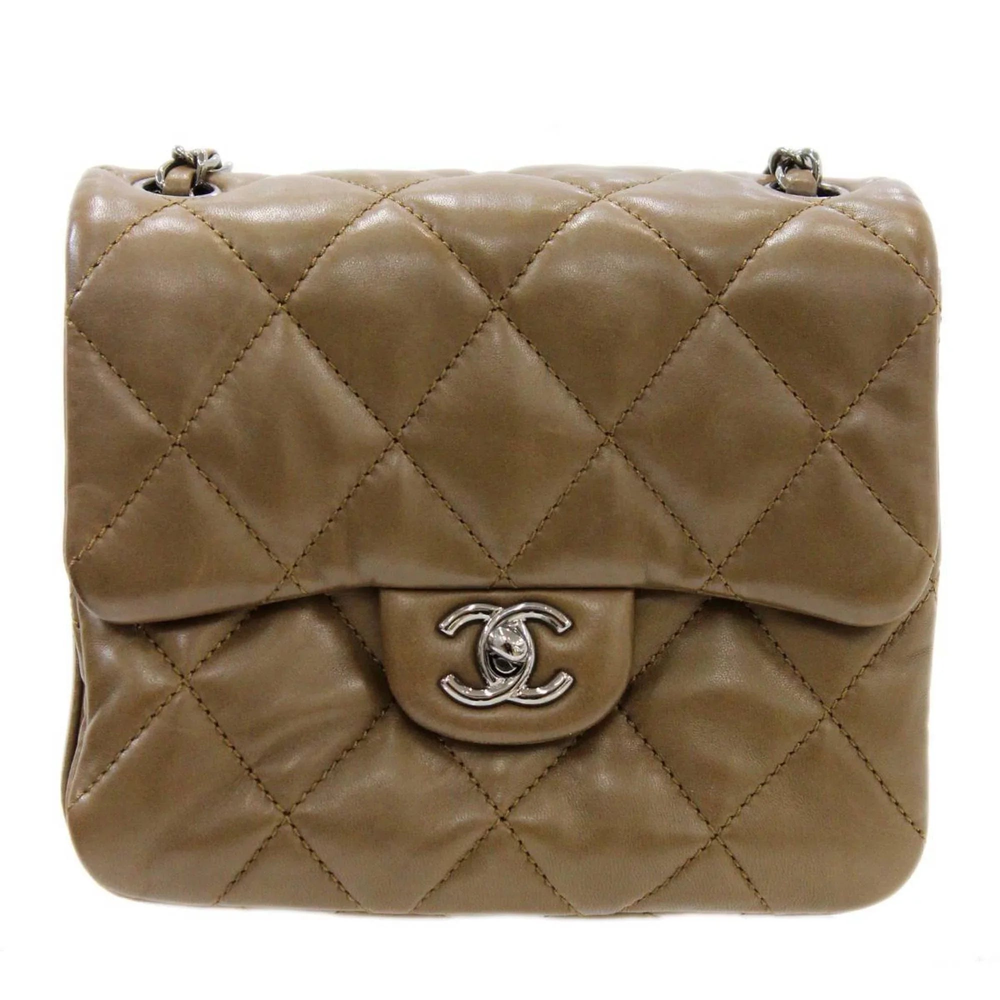 Pre-Owned CHANEL Chanel chain shoulder bag matelasse dark brown 15357745 (Good)