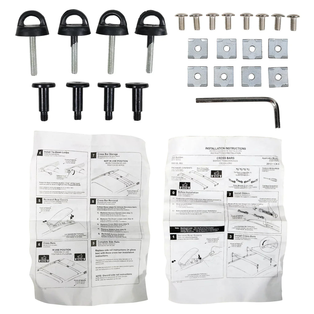 Ikon Motorsports Compatible with 13-16 Mazda CX-5 CX5 OE Style Cross Bar Roof Rack Black Aluminum
