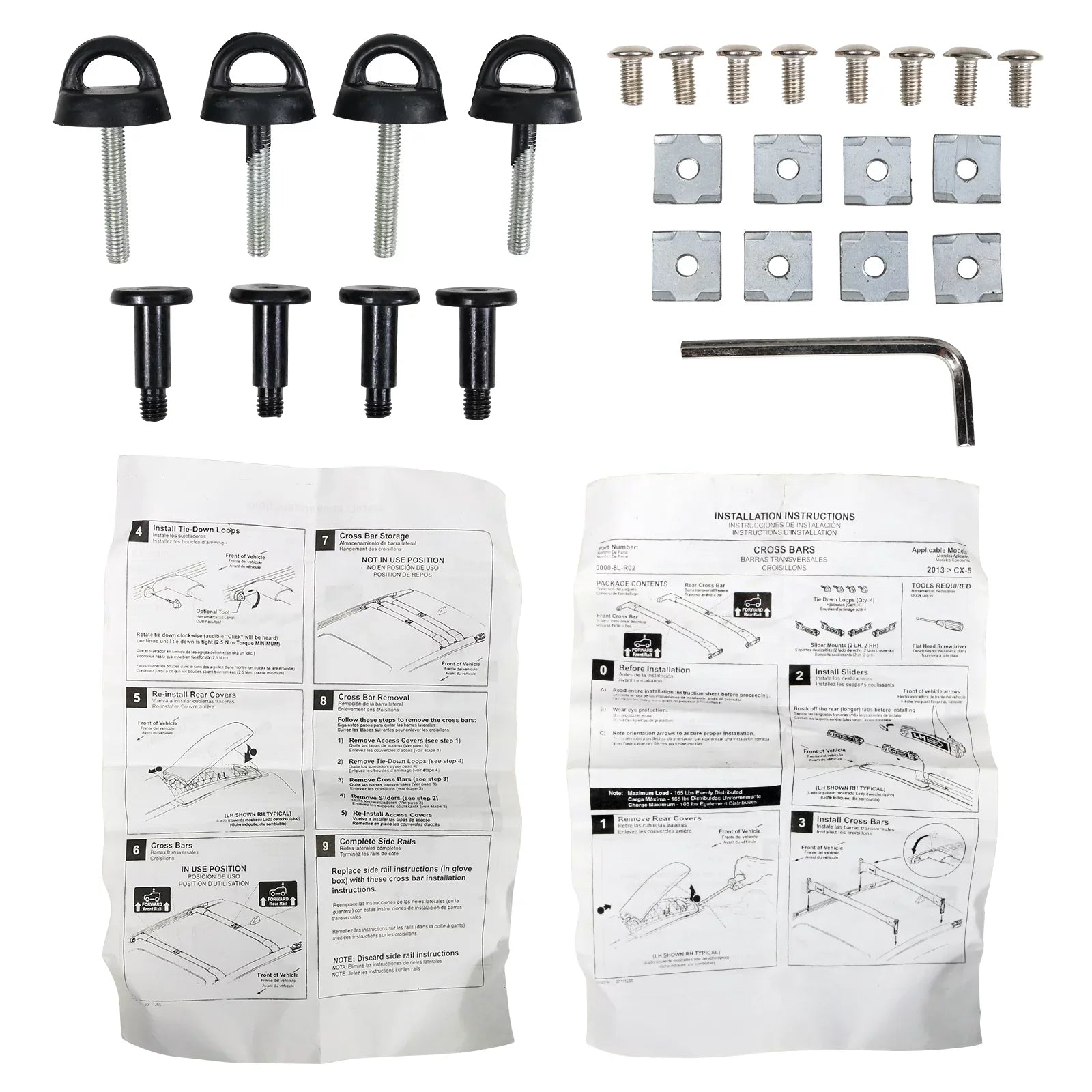 Ikon Motorsports Compatible with 13-16 Mazda CX-5 CX5 OE Style Cross Bar Roof Rack Black Aluminum