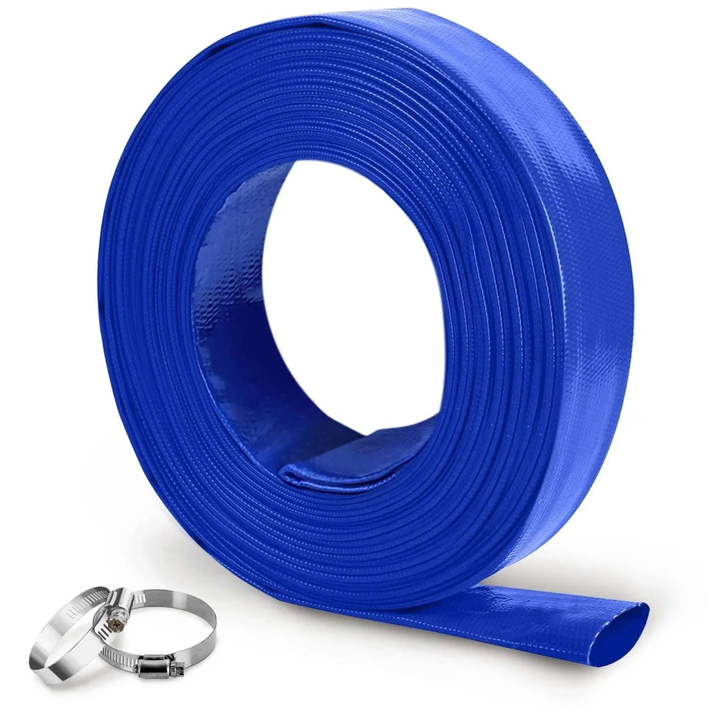 Heavy-duty PVC Lay-Flat Fluid Hose - High tensile strength fiber reinforcement for pool equipment