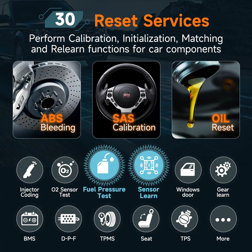 FOXWELL NT809 Advanced Bidirectional Scan Tool OBD2 Scanner Scan All Systems 30+ Reset Services Car Code Reader ABS Bleeding Oil Reset Car Scanner Automotive Scanner Auto Diagnostic Tool