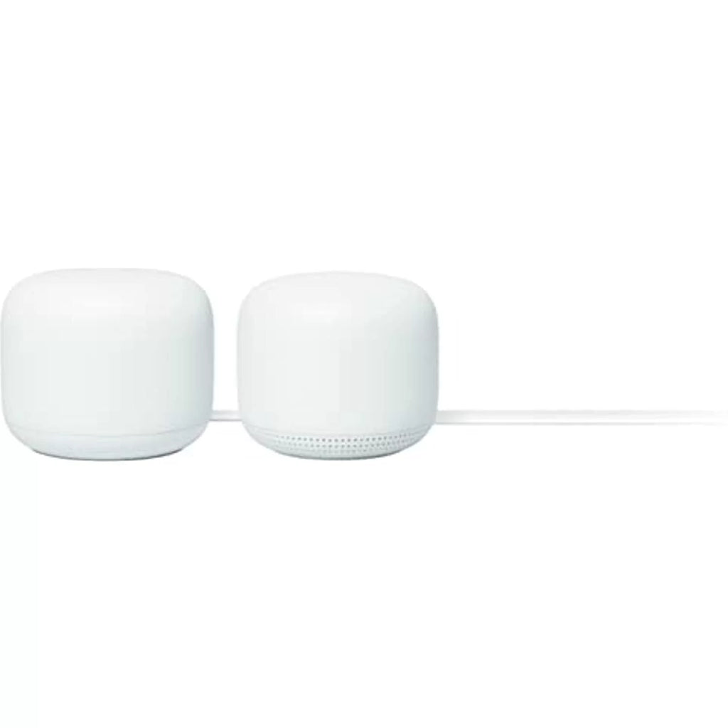Google Nest WiFi - AC2200 (2nd Generation) Router and Add On Access Point Mesh Wi-Fi System Bundles (2-Pack, Snow)