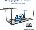 HECASA 3FT X 6FT Overhead Storage Rack Heavy Duty 72" x 36" Mounted Ceiling Rack Shelf Black Steel