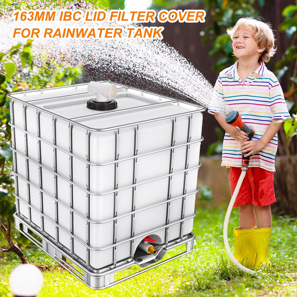 163mm IBC Lid Filter Cover T-Shaped Fluid Tank IBC Tote Cover with Washable Nylon Filter