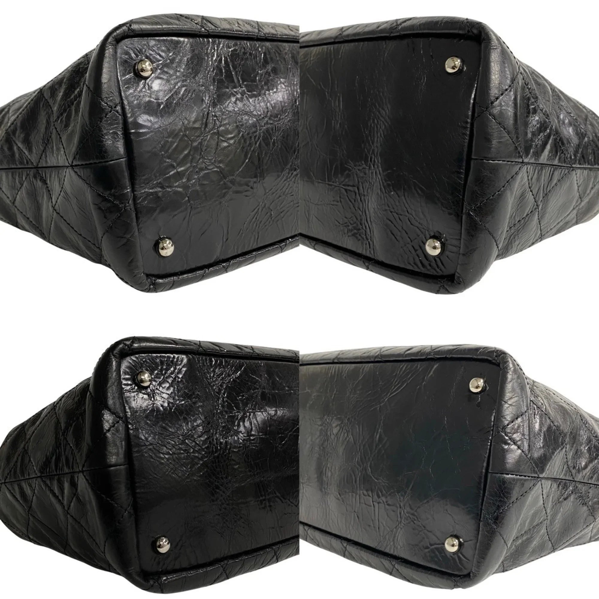 Pre-Owned CHANEL Chanel Matelasse Patent Leather 2way Handbag Chain Shoulder Bag Black 20309 (Good)