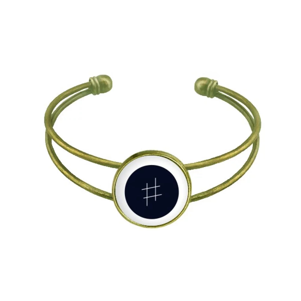 White Music Signature Black Bracelet Bangle Retro Open Cuff Jewelry
