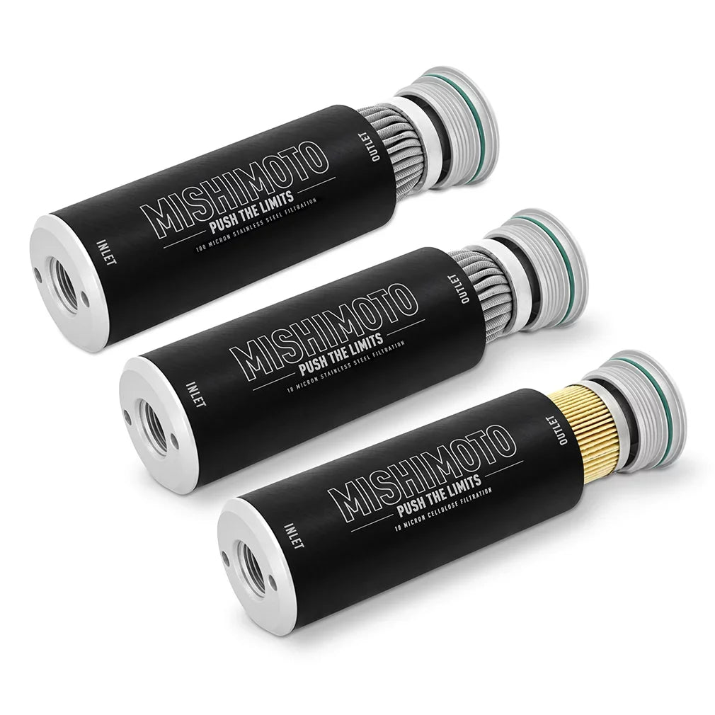 Mishimoto Efficiency -10AN Fuel Filter, Slim, 10-Micron Cellulose Insert