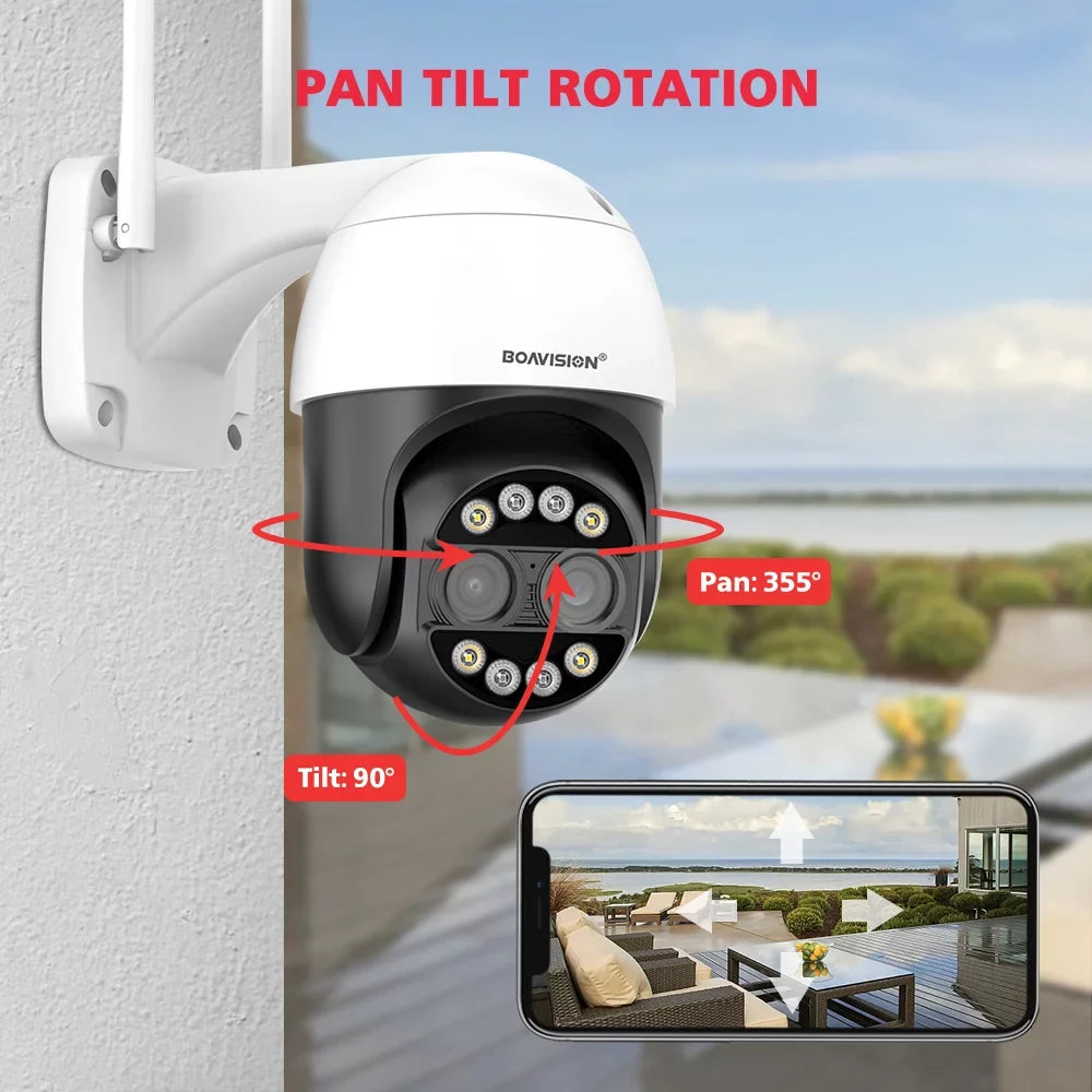 ICSee WiFi IP Camera Dual Lens HD Wireless Outdoor CCTV PTZ Home Security Camera