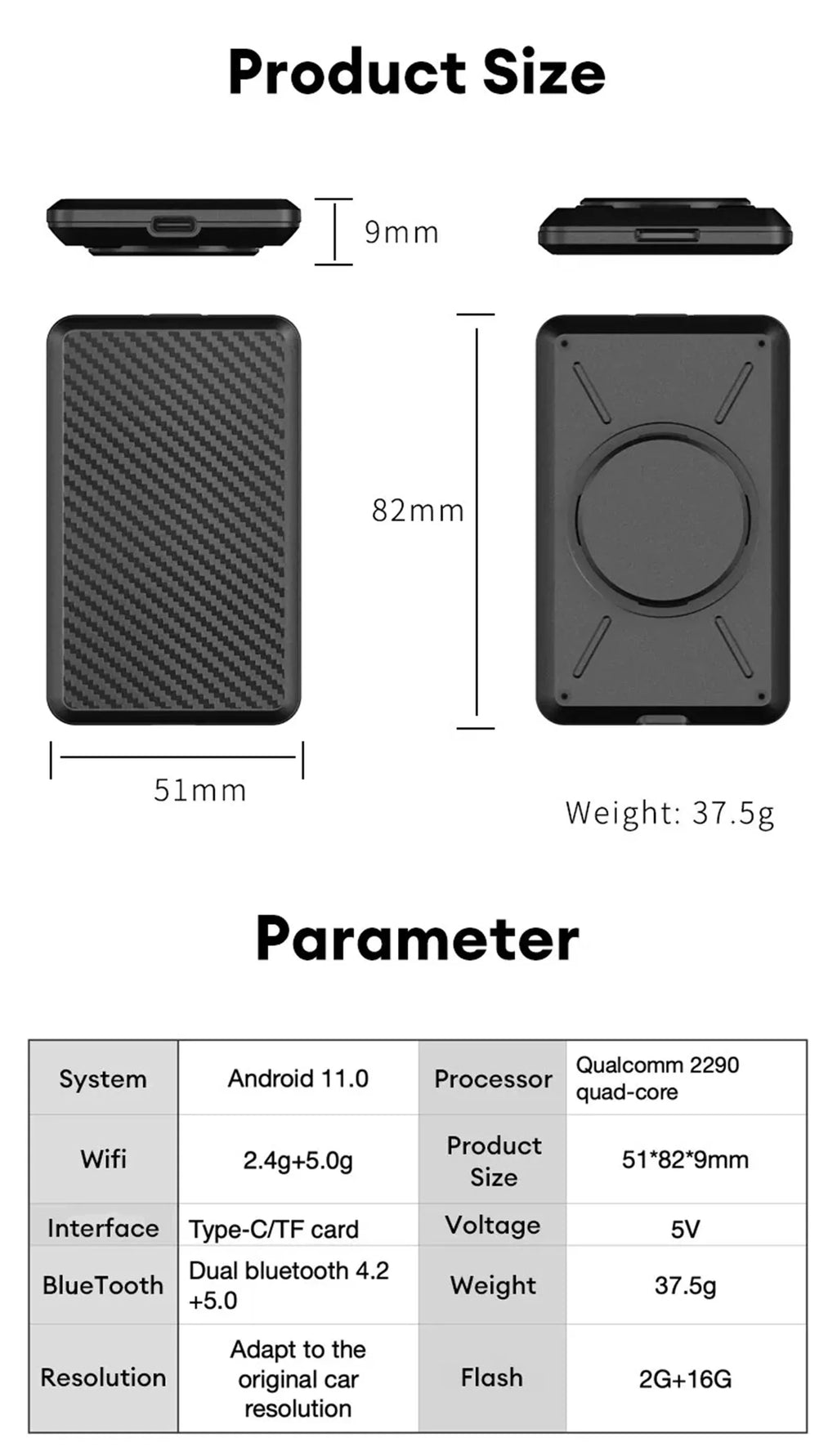 Masslatie Wired to Wireless CarPlay AI Box Android 11 System Mini Dongle Wifi Netflix Youtube Fit for Audi/Toyota/VW/Golf/Mercedes/Subaru