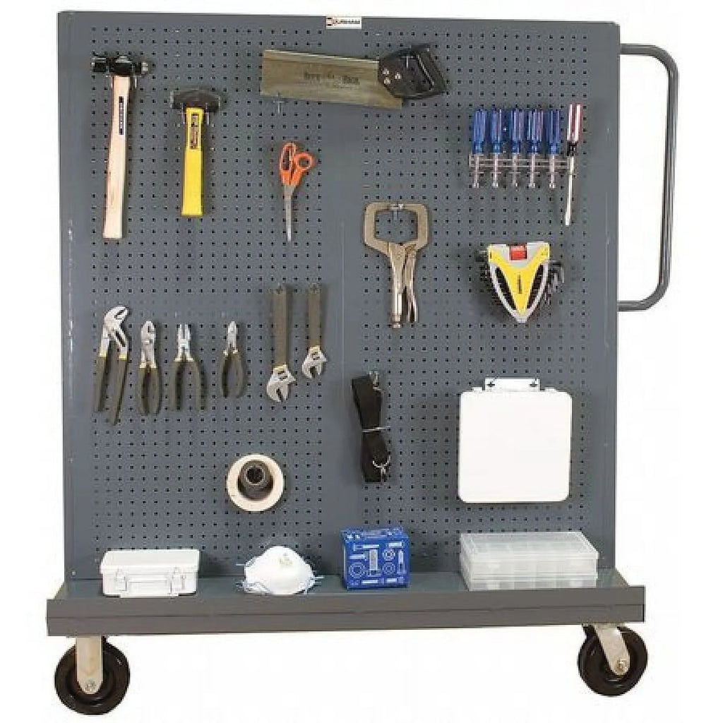 Durham AF-3048-PBLP-95 57 x 48 x 30 in. Steel & Iron A Frame Truck with Louvered Panels & Pegboard on Either Side