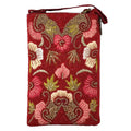 Ruby Bloom Floral Club Bag Beaded Phone Crossbody, Red Multi