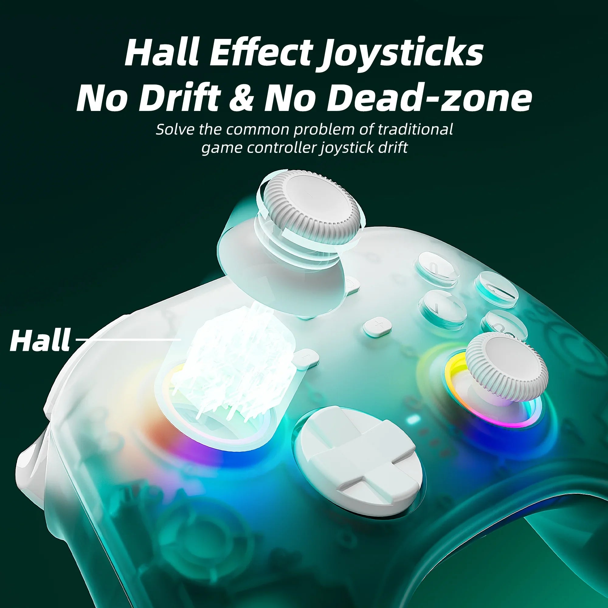 Super Mario Party Game Disc and Upgraded Switch Pro Controller for Nintendo Switch/PC/IOS/Android/Steam with Hall Effect Joysticks & Triggers Green