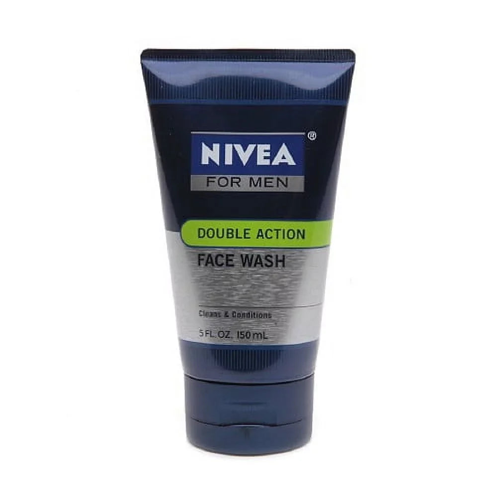 Nivea For Men Double Action Moisture Rich Face Wash, Vitamin Enriched - 5 Oz, 6 Pack