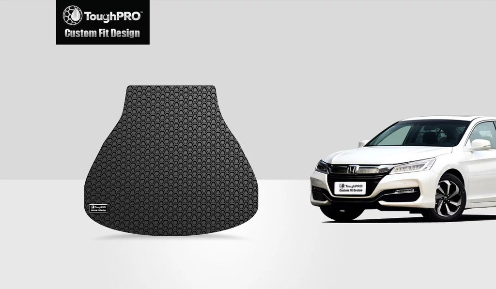ToughPRO - Trunk Mat Compatible with HONDA Accord - All Weather Heavy Duty (Made in USA) - Black Rubber - 2016