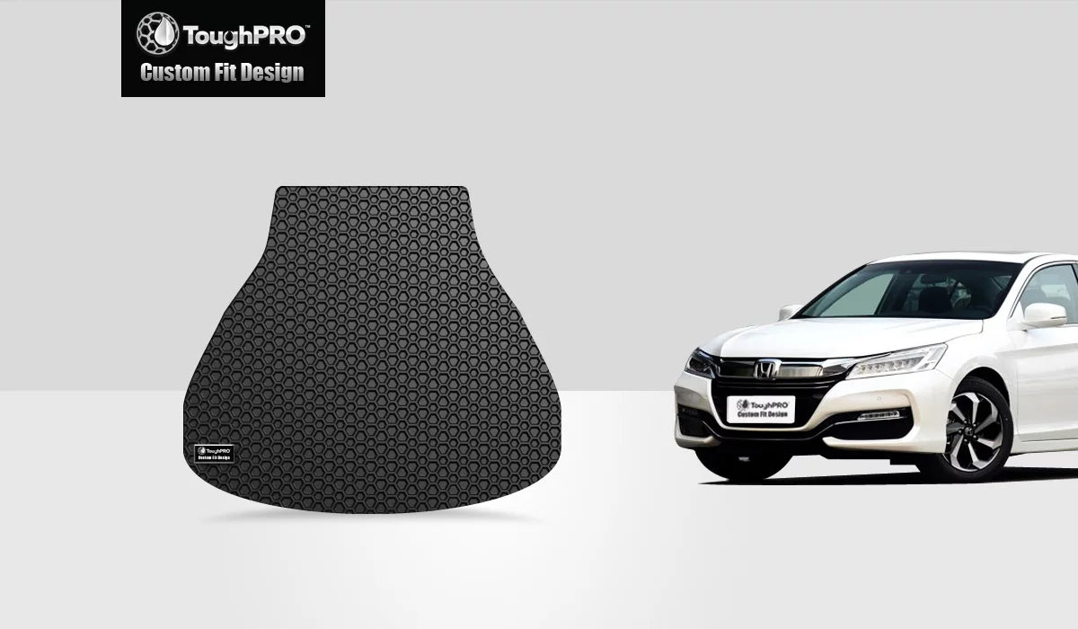 ToughPRO - Trunk Mat Compatible with HONDA Accord - All Weather Heavy Duty (Made in USA) - Black Rubber - 2016
