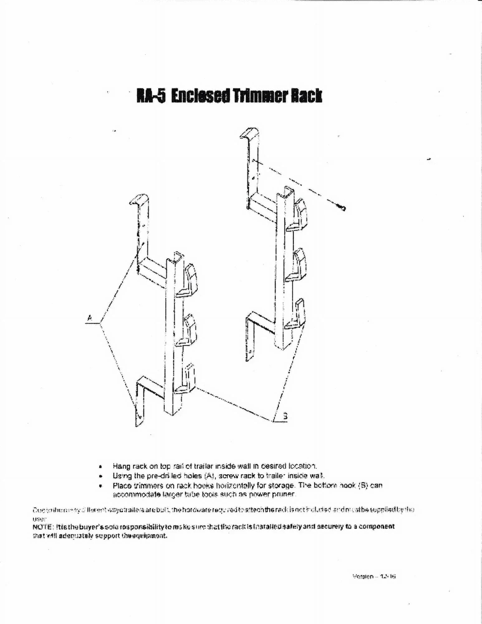 Rack Em RA-5 3 Trimmer Rack for Enclosed Trailers