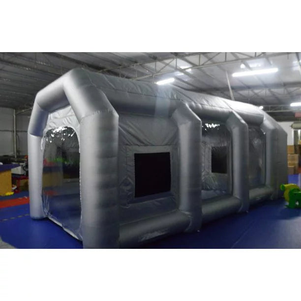 INTBUYING Inflatable Spray Painting Booth Car Paint Portable Cabin with 2 Blowers Tent External 19.6*9.8*8.2ft