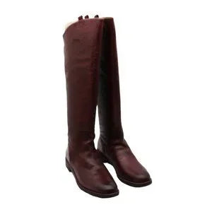 Franco Sarto Womens Burgundy Stitch Detailing Padded Meyer Almond Toe Block Heel(Size 9 US)