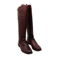 Franco Sarto Womens Burgundy Stitch Detailing Padded Meyer Almond Toe Block Heel(Size 9 US)