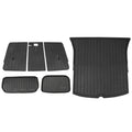 Ikon Motorsports Trunk Mats + Protector Backrest Covers Compatible with 2020-2023 Tesla Model Y Black Injection TPE All Weather Liquid Anti-Slip Frunk Trunk Under Cargo Storage Liner Mat