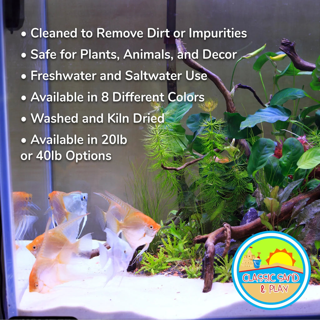 CLASSIC SAND & PLAY Natural Aquarium Sand for Liquid and Fluid Tanks, 20 lb. Yellow