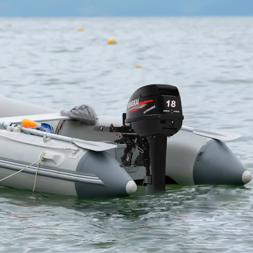 Wuzstar Outboard Motor, 2 Stroke 18 246cc Long Shaft Boat Engine Aluminum Alloy Fishing Boat Motor w/CDI Liquid Cooling System