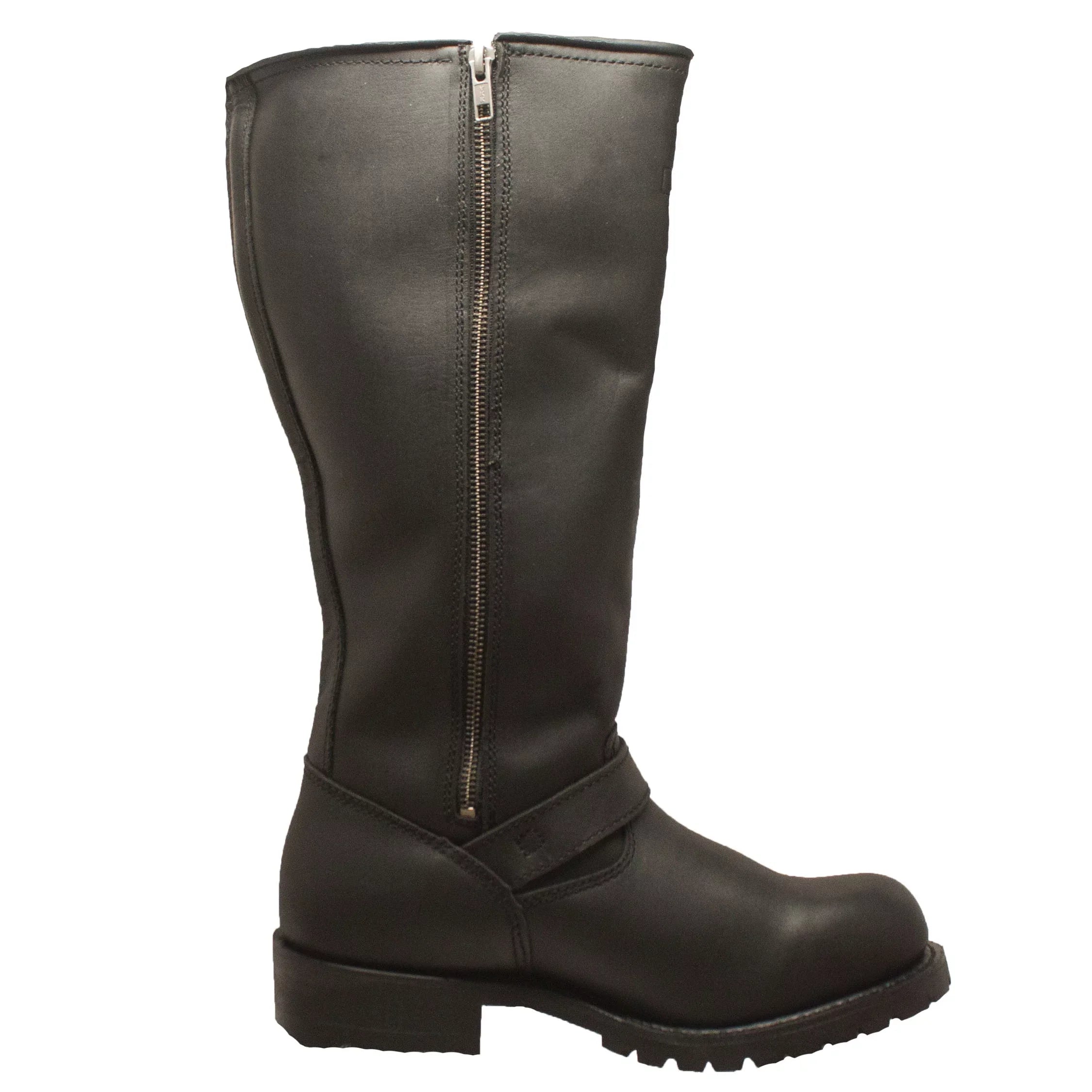 Men's 16" Engineer Zipper Biker Boot Black