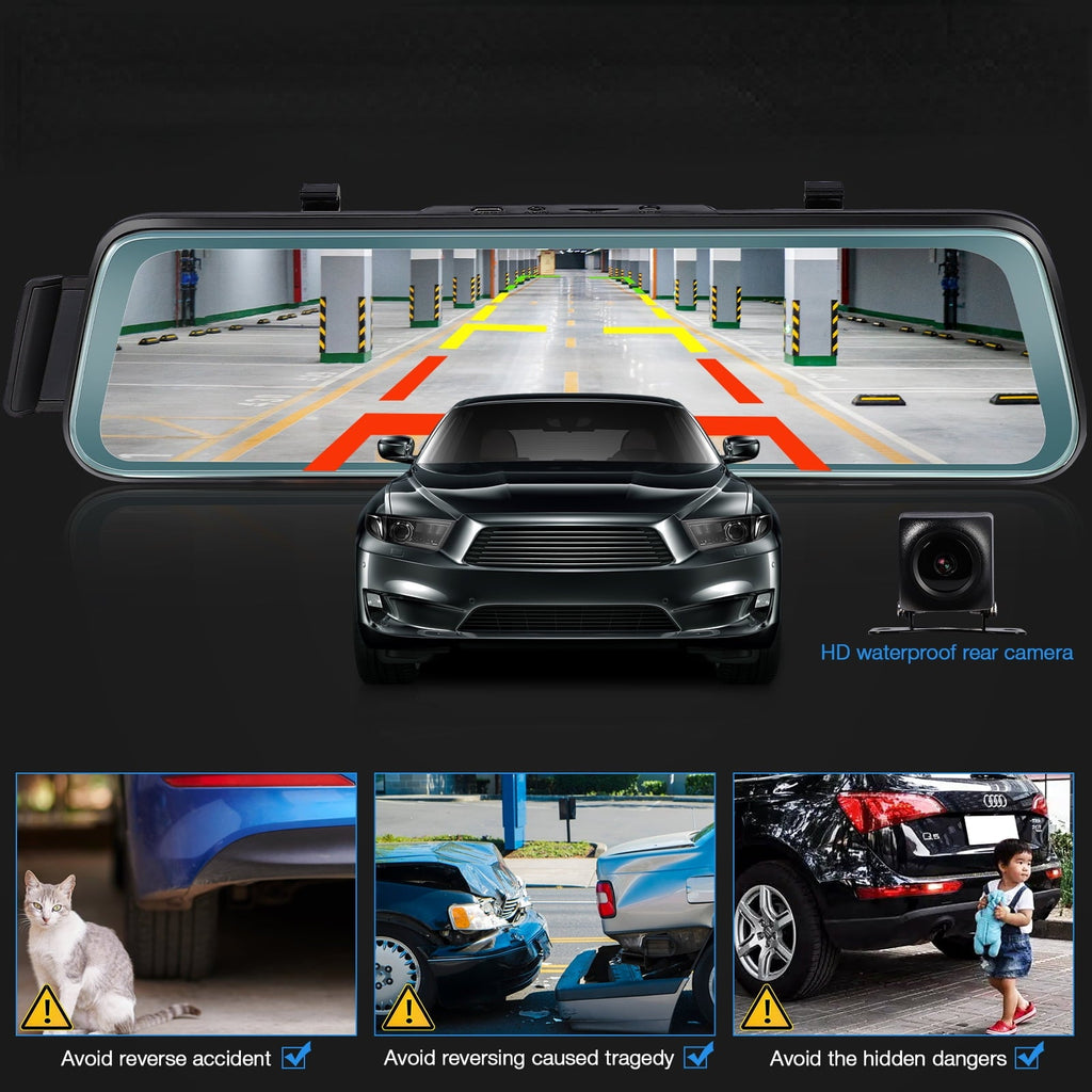 Cheefull Car Backup Camera Driving Backup Camera Monitor 1 SetCamera Dash Recorder 1080P Front and Rear Vehicles Recorder Dash Camera