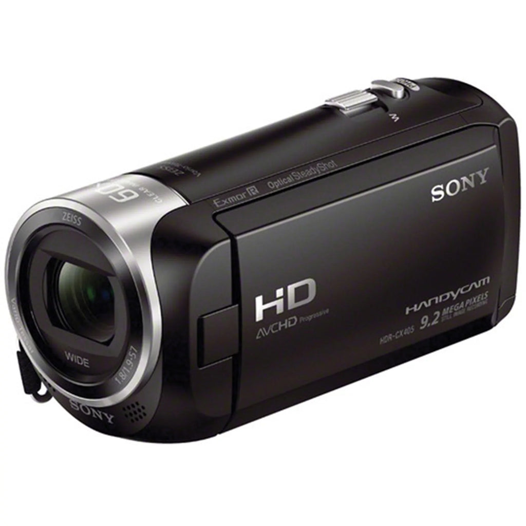 HDR-CX405 HD Handycam Camcorder Video Recording with 32GB Micro SD Memory Card + Case + Tripod + ZeeTech Accessory Bundle