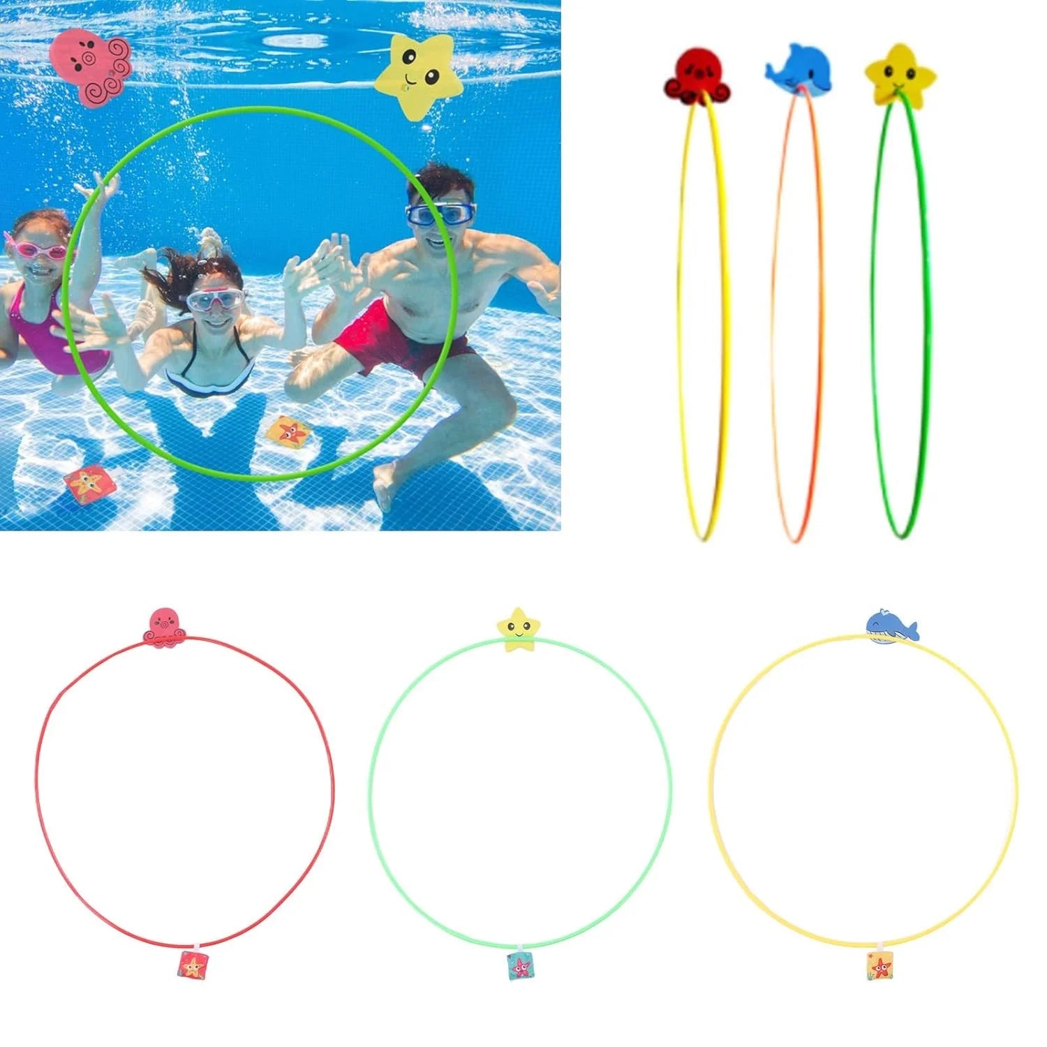 Diving Rings Toy For Kids Swimming Training Long-lasting & Portable Fluid Sports Children Diving Rings