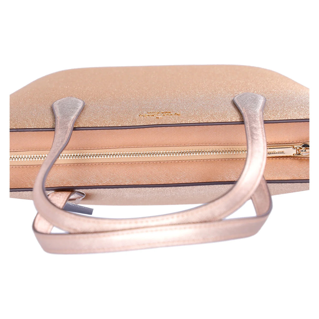 Kate Spade Glimmer Large Top Zip Tote Shoulder Bag Gold Glitter Holiday