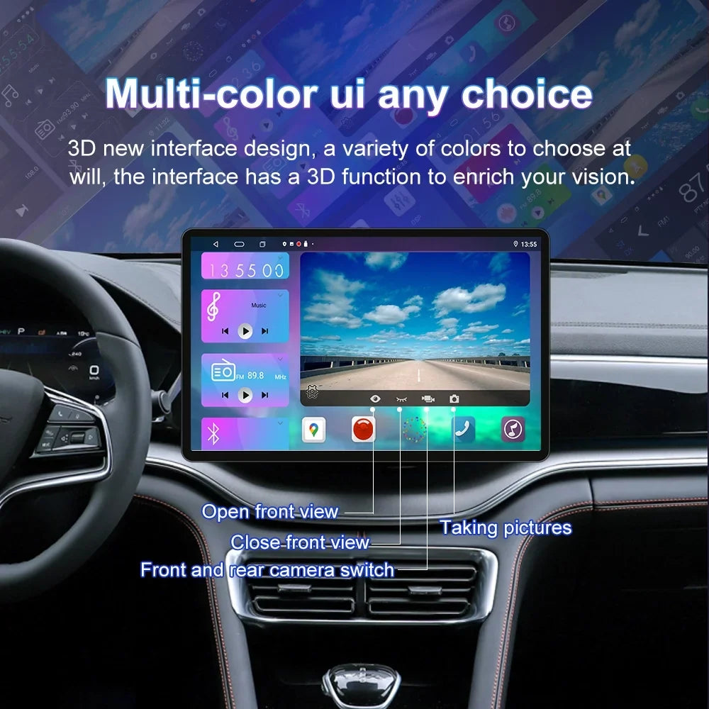 13.3 Inch Car Stereo for Toyota Tundra 2007-2013, Sequoia 2008-2017, Android 12 GPS Navigation with Bluetooth 5.0 FM AM Radio DSP Carplay 4GB 32GB