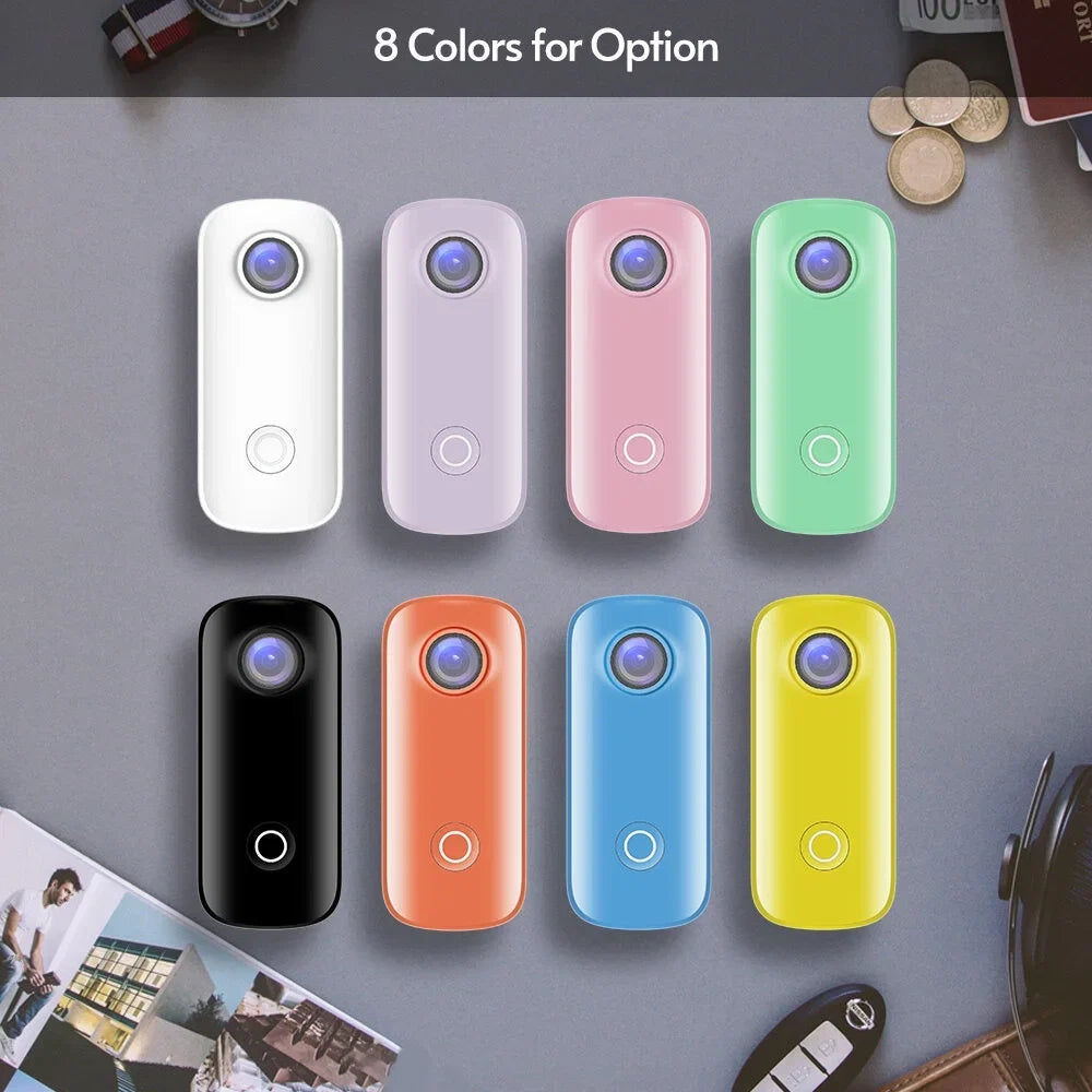 SJCAM C100 Mini Action Camera 1080P/30fps Digital Video Camera 30M Fluid Magnetic Body Built-in Battery WiFi Connection APP Sharing with Fluid Case Back Clip Lanyard