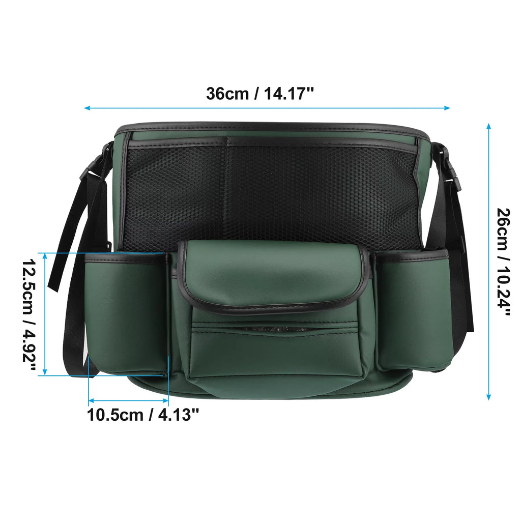 Unique Bargains Car Large Capacity Seat Organizer Backseat Multi Pockets Purse Storage for Car 36x26x18cm Army Green