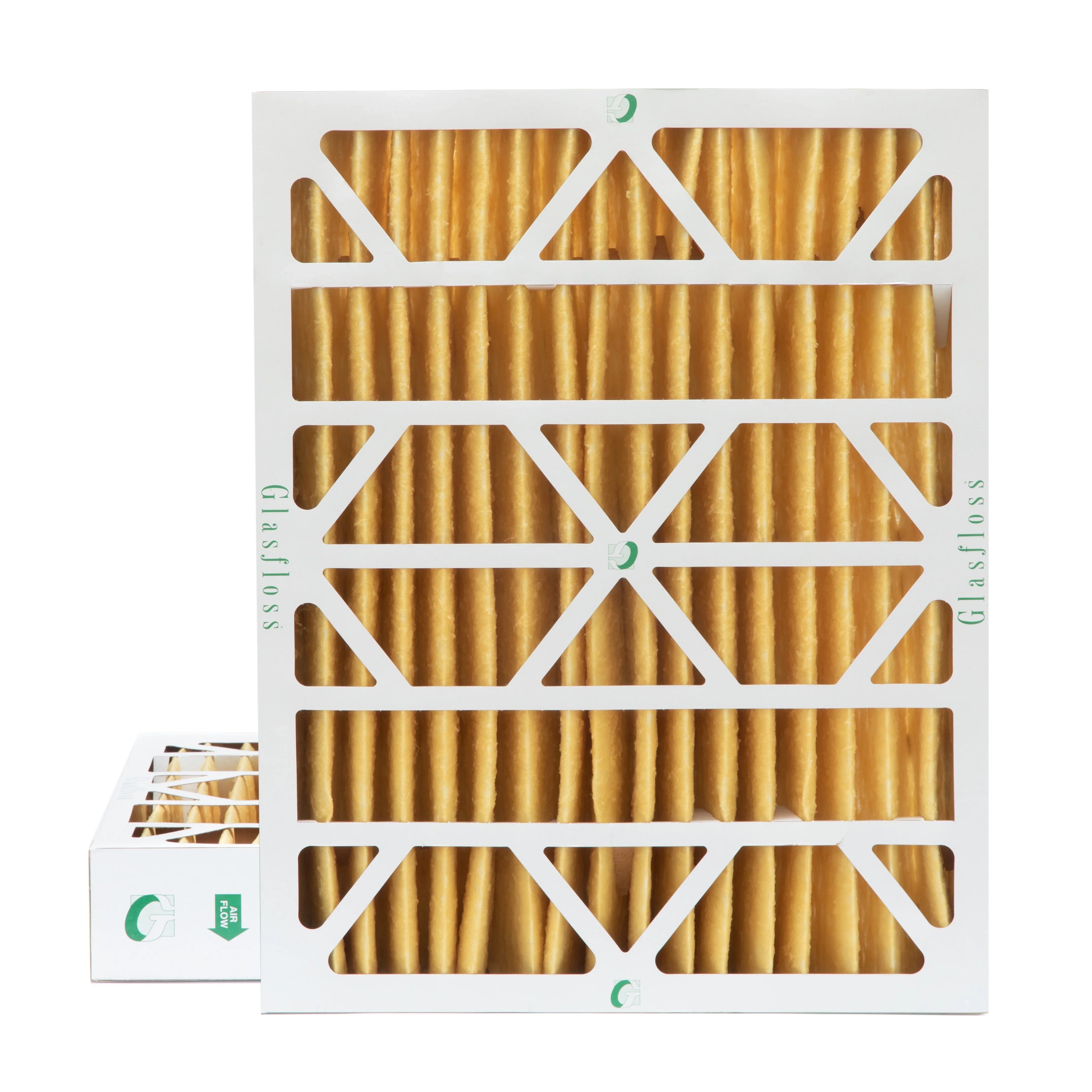2 Pack of 18x24x4 MERV 11 Pleated 4" Inch Air Filters by Glasfloss. Actual Size: 17-1/2 x 23-1/2 x 3-3/4
