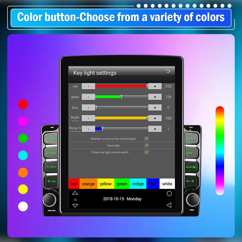Podofo Double 2 Din 9.7 inch Vertical Touch Monitor Car Stereo Radio Android 12 Mirror Link GPS Navi Bluetooth Wifi GPS FM USB with Backup Camera