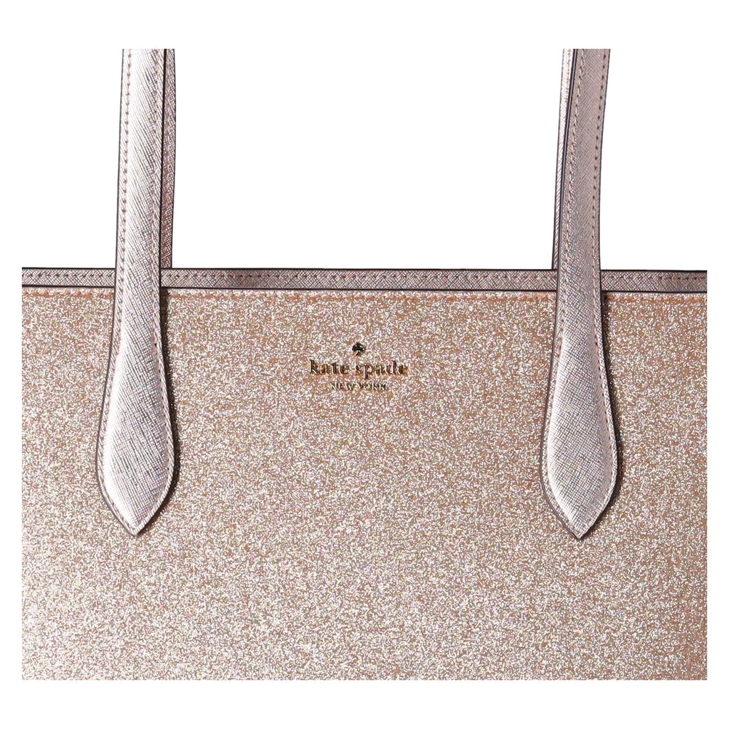 Kate Spade Glimmer Large Top Zip Tote Shoulder Bag Gold Glitter Holiday