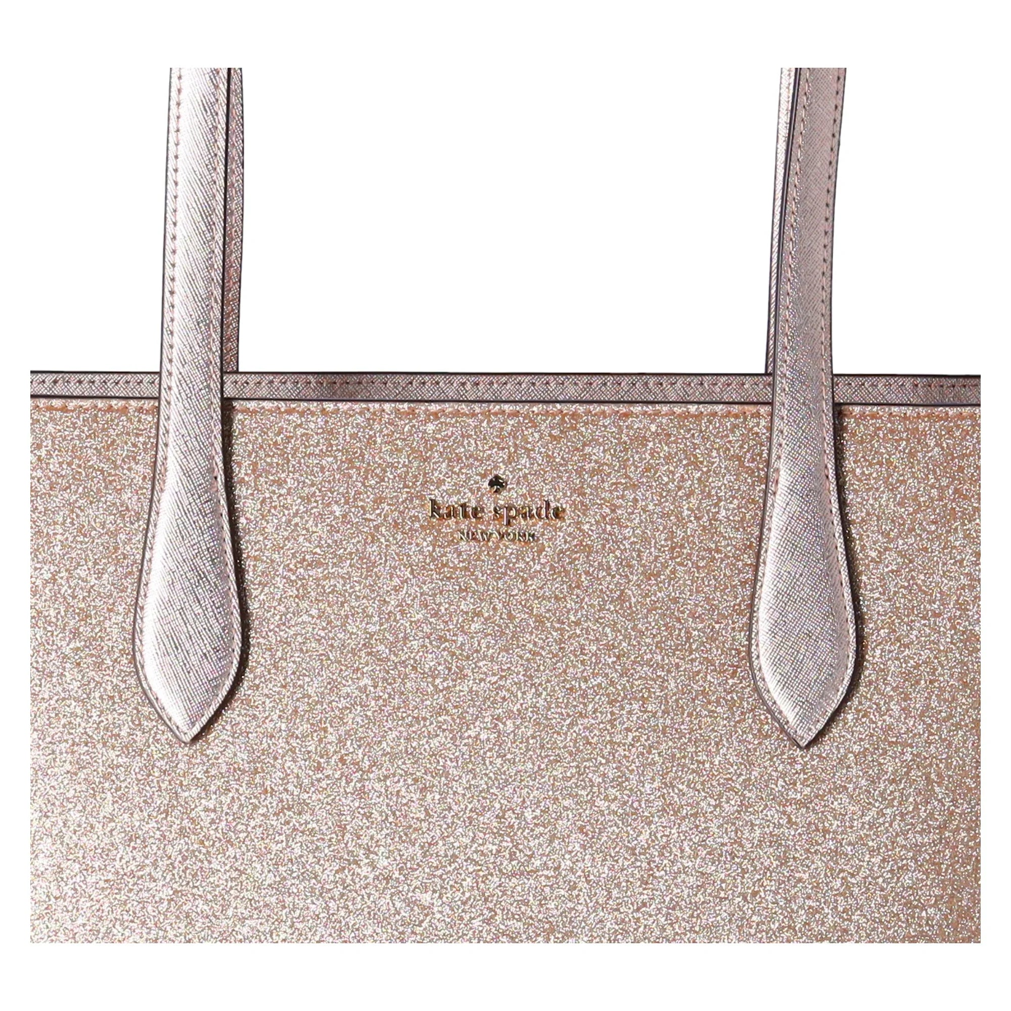Kate Spade Glimmer Large Top Zip Tote Shoulder Bag Gold Glitter Holiday