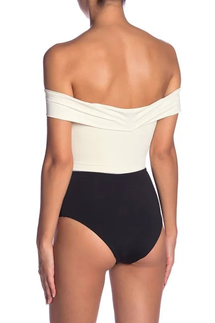 L*Space CREAM/BLACK/CAMEL Anja One Piece Swimsuit, US 4