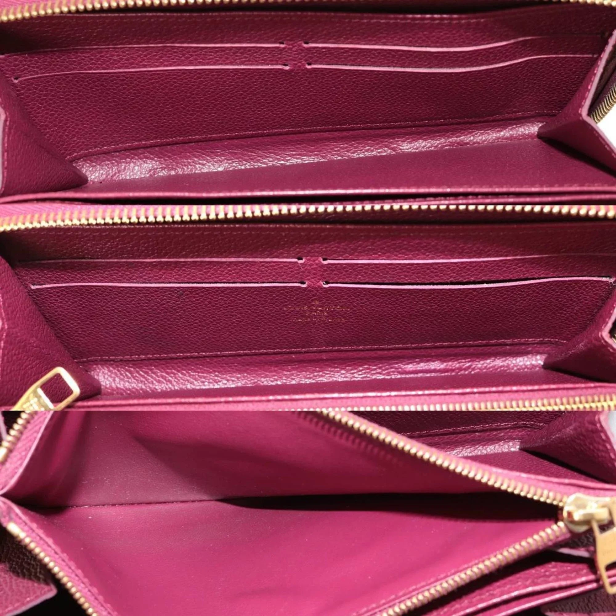 Pre-Owned LOUIS VUITTON Louis Vuitton Zippy Wallet Long Monogram Amplant Cherry Berry M68571 (Fair)