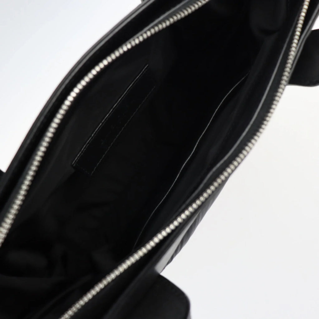 Pre-Owned BALENCIAGA Balenciaga Kabas S tote bag 363425 nylon leather black silver metal fittings (Good)