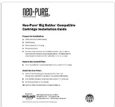Neo-Pure 20 Micron Big Bubba Depth Cartridge BB150-HMB20 Replacement Filter Compatible with Watts BBC-150-D20 Big Bubba BBH-150 housing