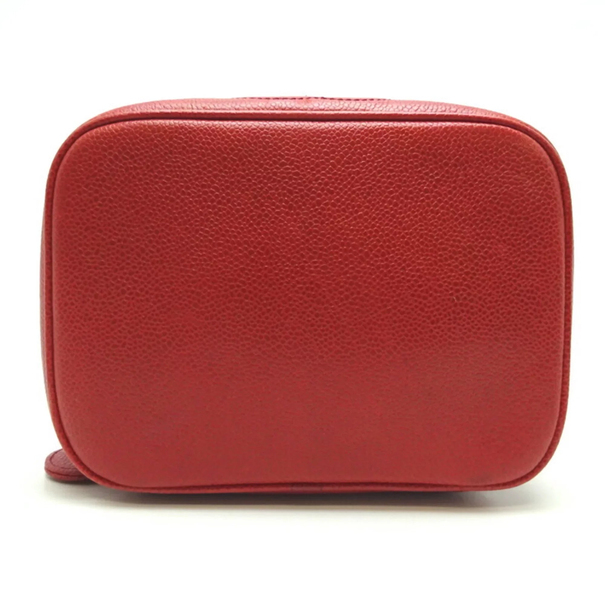 Pre-Owned Chanel Vanity Bag Ladies Handbag Caviar Skin Red (Good)