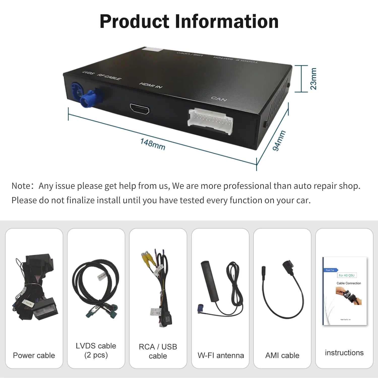 Ninetom Wireless Android Auto Carplay for Audi A4 A5 S4 S5 RS4 RS5 Q5 2008-2015 Support 3GMMI System,Carplay Retrofit Kit,Mirrorlink,Siri,Navigation,YouTube,Original Control,Camera